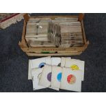 A wooden crate of 45 singles including The Rolling Stones,