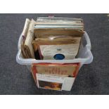 A box of 78's and 45 singles,