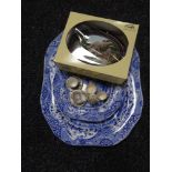 Two Copeland Spode Italian meat plates together with a boxed Ringtons plaque and seven piece