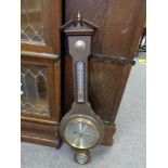 A Danish banjo barometer with silvered dial