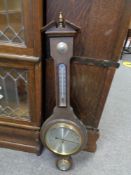 A Danish banjo barometer with silvered dial