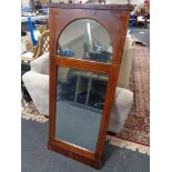 A 19th century mahogany hall mirror