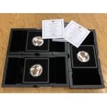 Three silver proof 80th Anniversary Battle of Britain £5 coins, boxed with certificates, each 28.