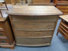 A nineteenth century pine four drawer chest