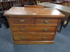 An Edwardian four drawer dressing chest (no mirror)