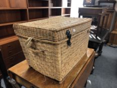 A wicker hamper