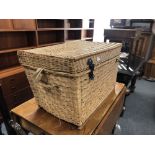 A wicker hamper