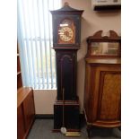 A Continental painted longcase clock with pendulum and weights CONDITION REPORT: