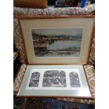 A framed Graham Clark limited edition print 'Joes Place' number 209 or 400 with certificate and a