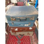 Four vintage luggage cases