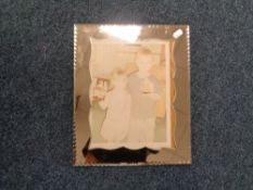 An all glass copper tinted photo frame