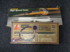 A boxed Lima Intercity train set together with a Hornby high speed train set in box