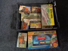 A basket of Airfix crusader tank and assorted wagons,