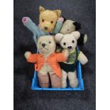A basket of vintage mohair teddy bear,