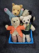 A basket of vintage mohair teddy bear,