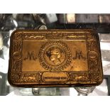 A gilt brass 1914 Princess Mary Christmas tin