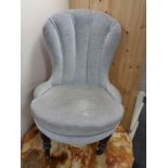 A Victorian dralon upholstered bedroom chair