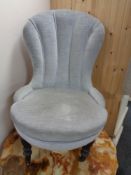A Victorian dralon upholstered bedroom chair