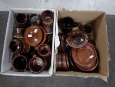 Two boxes of pottery,
