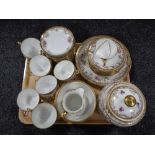 A tray of 37 pieces of Noritake gilded tea china