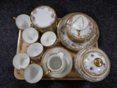 A tray of 37 pieces of Noritake gilded tea china