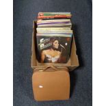 A box of vintage typewriter and quantity of lps - musicals, compilations,
