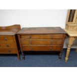 An Edwardian oak three drawer chest (no mirror)