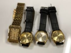 Three gent's Seiko watches together with a Citizen watch.