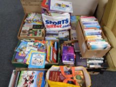 A pallet of paperbacked novels and children's books