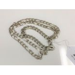 A silver flatlink necklace and a similar bracelet. (2) CONDITION REPORT: 76g gross.