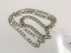 A silver flatlink necklace and a similar bracelet. (2) CONDITION REPORT: 76g gross.