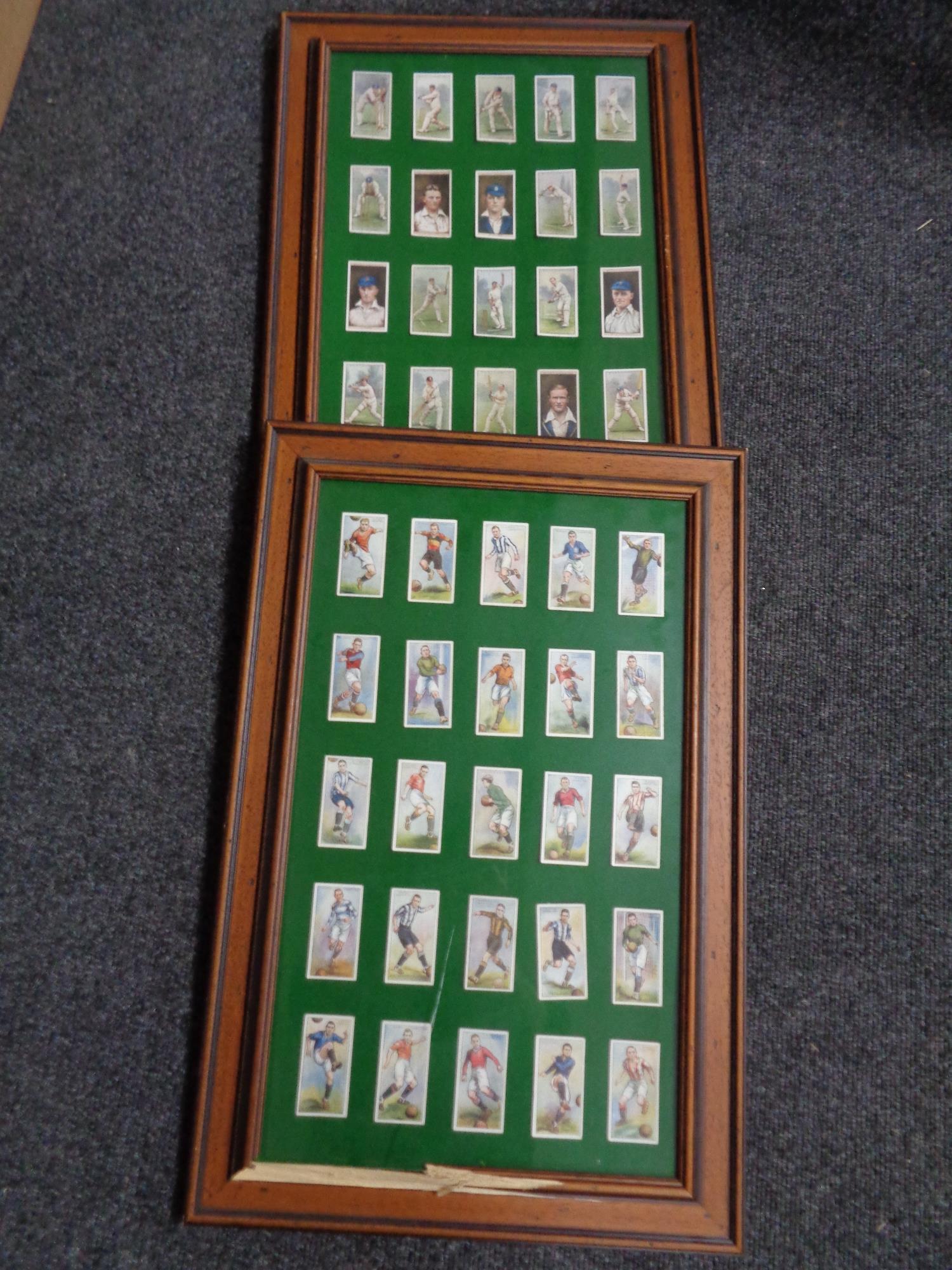 Two sets of players and wills cigarette cards - cricket and football (Af)