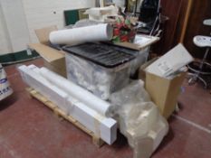 A pallet of plumbing and sundry items etc