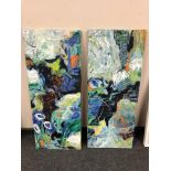 A pair of oil paintings on canvas - contemporary paint