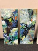 A pair of oil paintings on canvas - contemporary paint