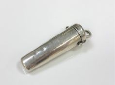 A silver scent bottle, E Baker & Son, Birmingham 1910, on plain conical form, length 7cm.