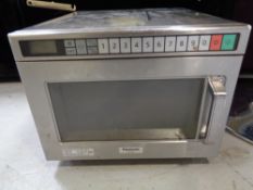 A Panasonic stainless steel commercial microwave