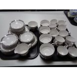 Two trays of Royal Osborne Caprice tea china