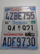 Three tin America licence plates - California,