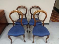 A set of eight Victorian mahogany dining chairs on cabriole legs