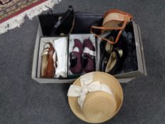 A box of lady's hat, handbags and shoes, Marco Moreo,