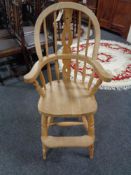A Victorian style pine child's chair