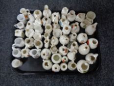 A tray of fifty pieces of crested china