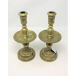 A good pair of Heemskirk brass candlesticks, nineteenth century or earlier, height 28.5 cm.