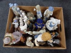 A box of assorted figurines