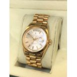 Rolex - A gentleman's 18 carat gold Oyster Perpetual Day-Date automatic wristwatch, model 1803,