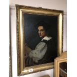 Twentieth century gilt framed oil on canvas - Portrait of a Gentleman in gilt frame.