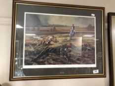 A Vic Grainger signed print - On October Stubble, number 160/400, framed.