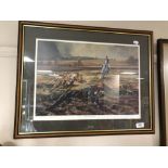 A Vic Grainger signed print - On October Stubble, number 160/400, framed.