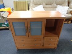 A pine effect sideboard